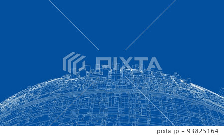 3d city sphere. Vector rendering of 3d 93825164