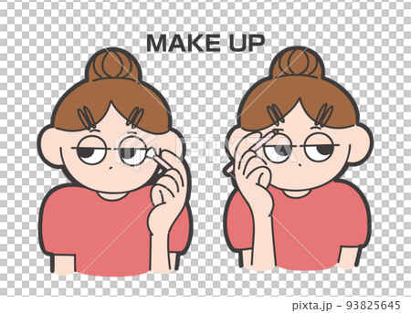 一個用眉毛和眼影化妝的女孩的鬆散插圖 93825645