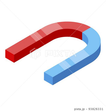 Red blue magnet icon, isometric style 93826331