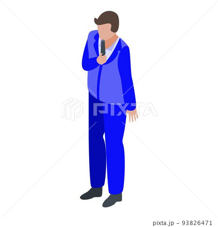 Live tv presenter icon, isometric style 93826471