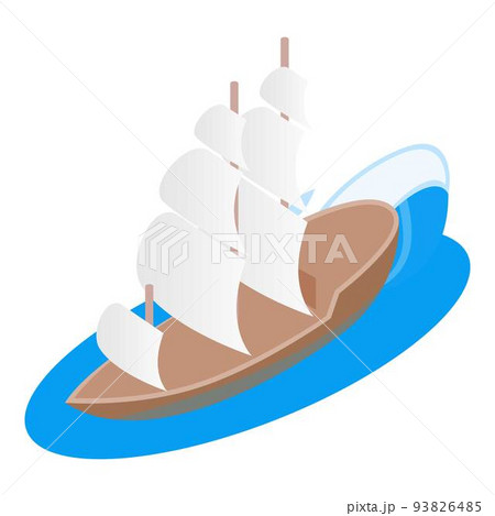 Galleon icon, isometric style Galleon icon, isometric style 93826485