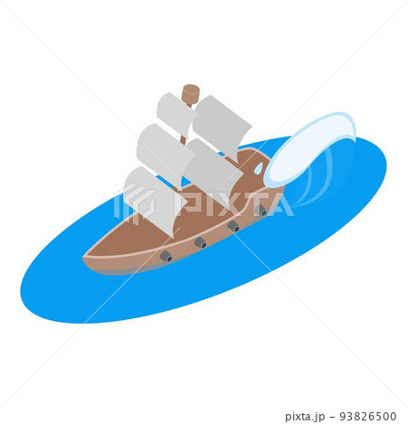 Sailing vessel icon, isometric style Sailing vessel icon, isometric style 93826500