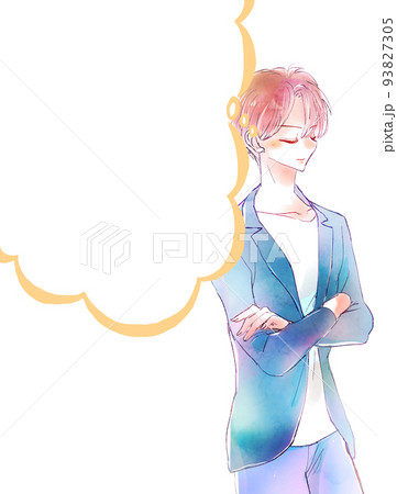 にやつく男性 吹き出し にやつく男性 吹き出し 93827305