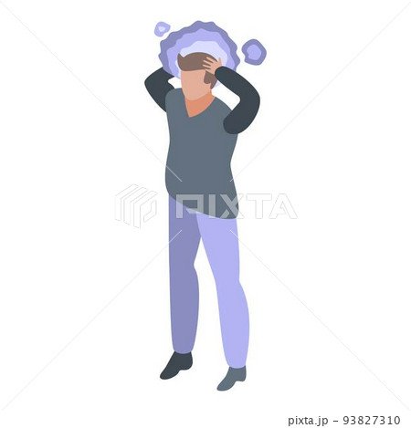 Angry man icon, isometric style 93827310