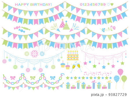 ガーランド  誕生日 パーティ パステルカラー 93827729