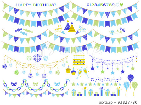 ガーランド 誕生日 パーティ 寒色系 ガーランド 誕生日 パーティ 寒色系 93827730