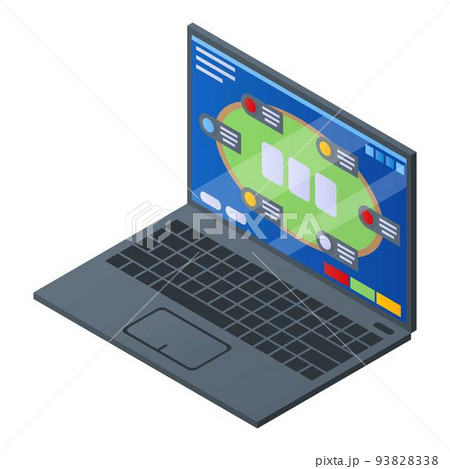 Laptop online casino icon, isometric style Laptop online casino icon, isometric style 93828338