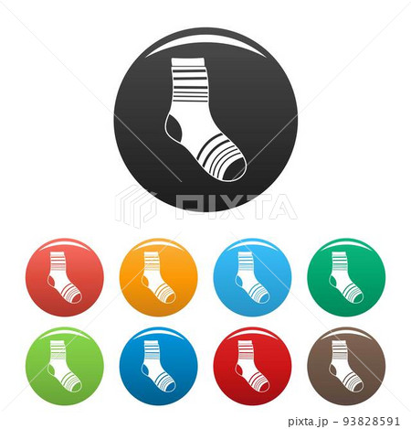 Boy sock icons set color vector 93828591
