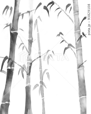 竹林の墨絵素材 93829108