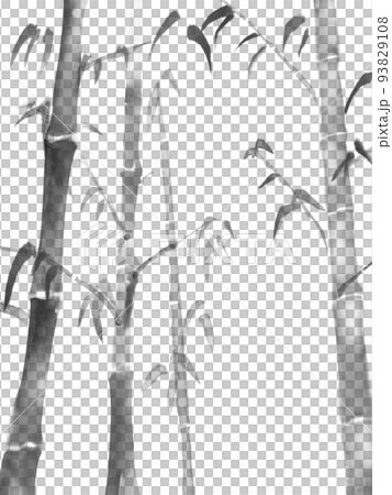 竹林の墨絵素材 93829108
