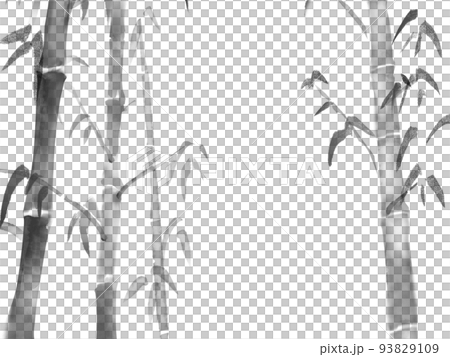 竹林の墨絵素材 93829109