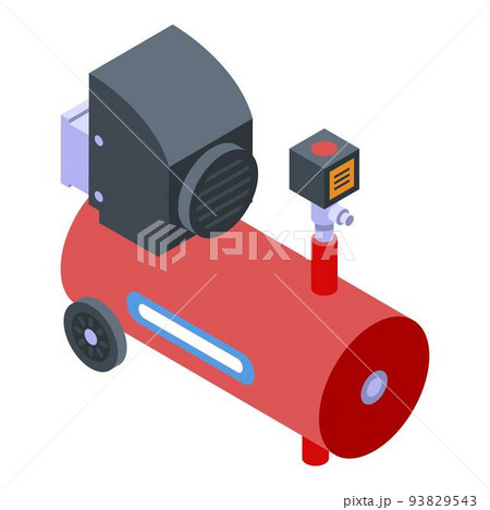 Motor air compressor icon, isometric style 93829543