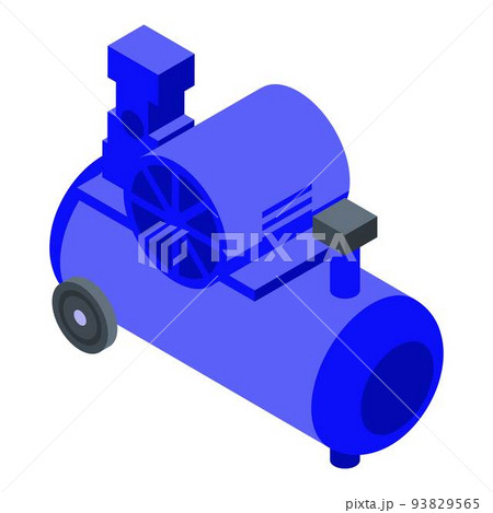 Cylinder air compressor icon, isometric style Cylinder air compressor icon, isometric style 93829565