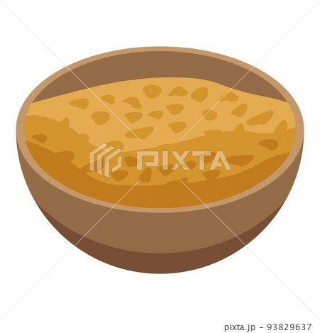 Morning cereal flakes bowl icon, isometric style 93829637