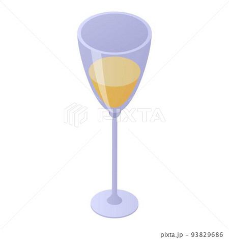 Champagne glass icon, isometric style Champagne glass icon, isometric style 93829686