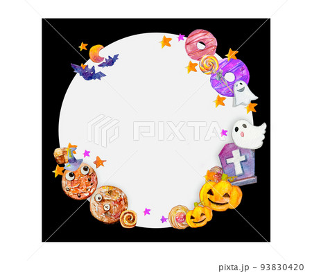 ハロウィン枠黒背景  93830420
