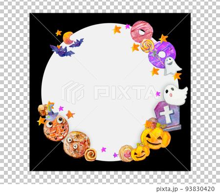 ハロウィン枠黒背景  93830420