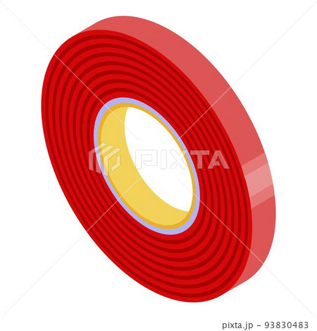Red scotch tape icon, isometric style Red scotch tape icon, isometric style 93830483
