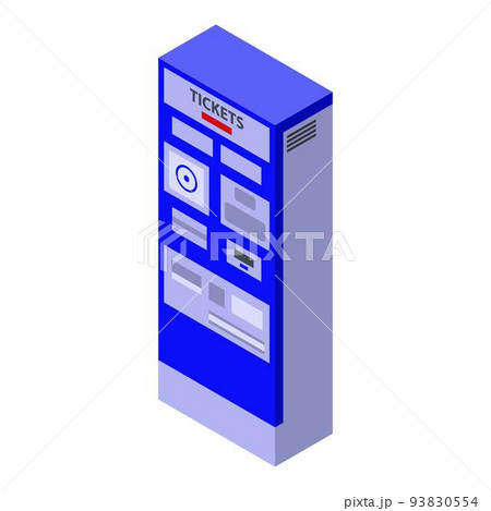 Electric train ticket device icon, isometric style Electric train ticket device icon, isometric style 93830554