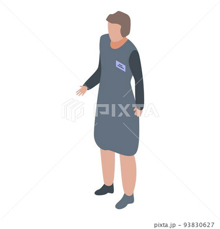 Woman shop assistant icon, isometric style 93830627