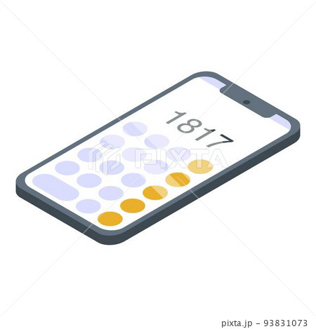 Smartphone calculator icon, isometric style 93831073