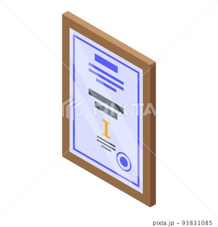 Bank diploma icon, isometric style Bank diploma icon, isometric style 93831085