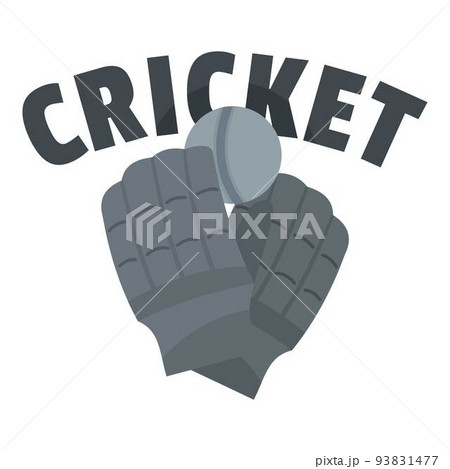 Cricket gloves logo, flat style 93831477