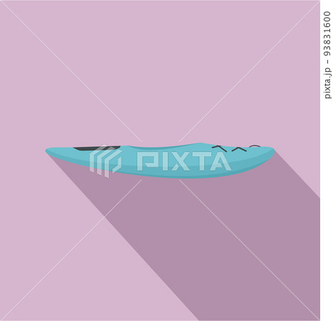 Blue kayak icon, flat style 93831600