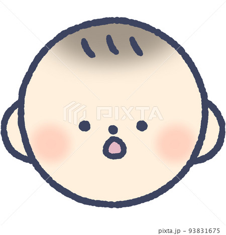 口を開けた赤ちゃんの顔 93831675