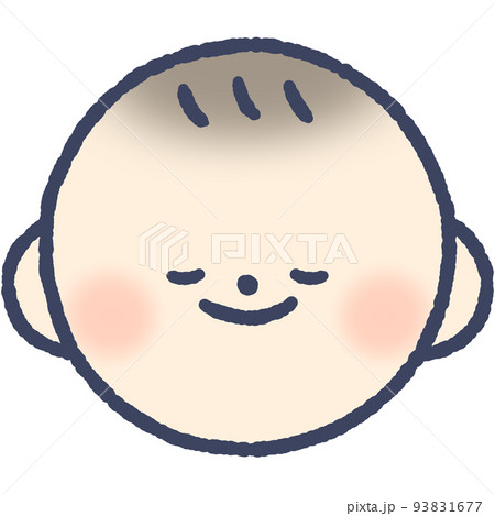 目を閉じた赤ちゃんの顔 93831677