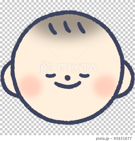 目を閉じた赤ちゃんの顔 93831677