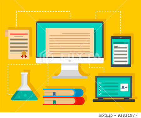 Type of learning background, flat styleのイラスト素材 [93831977] - PIXTA