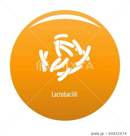 Lactobacilli icon vector orange 93832074