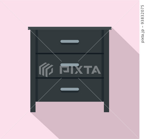 Black nightstand icon, flat style 93832075