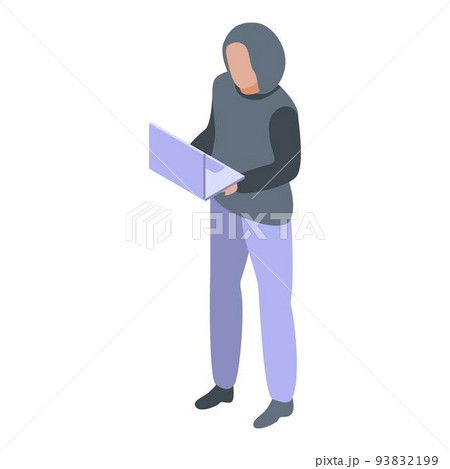 Hacker online fraud icon, isometric style 93832199