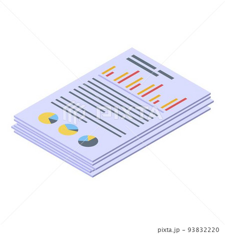 Reporter statistic papers icon, isometric style 93832220