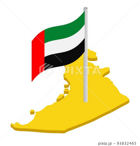 Map uae icon, isometric style 93832465
