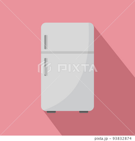 Retro fridge icon, flat style Retro fridge icon, flat style 93832874
