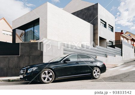 business car in the middle of the street business car in the middle of the street 93833542