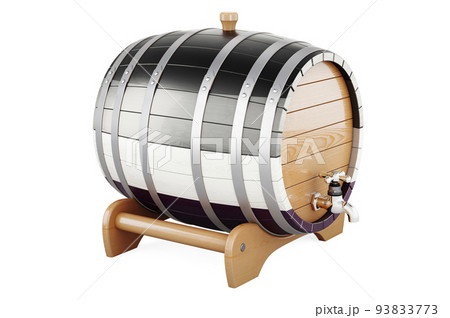 Wooden barrel with asexual flag, 3D rendering 93833773