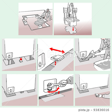 マシニングセンタ 設置 固定 高さ調整 マシニングセンタ 設置 固定 高さ調整 93836016