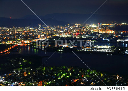 【香川県】屋島から見た瀬戸内海の夜景 93836416