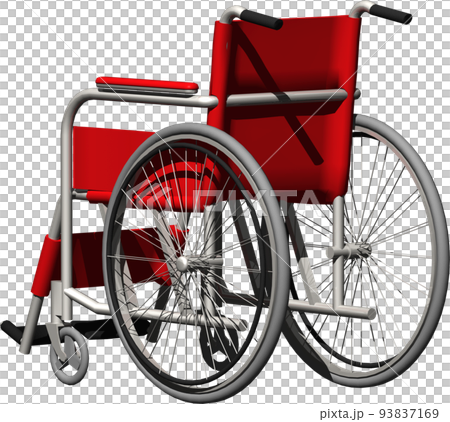 Background transparent illustration of a red wheelchair used for medical and nursing care Background transparent illustration of a red wheelchair used for medical and nursing care 93837169