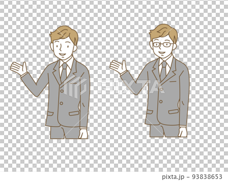 スーツでご案内する男性 スーツでご案内する男性 93838653