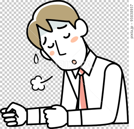 Upper body of a young man suffering from fatigue 93838937