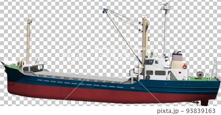 A bird's-eye view illustration of a blue cargo ship created all the way down to the bottom of the ship. background transparent image 93839163