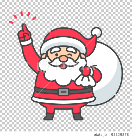 Illustration material of Santa Claus with a gift bag pointing Illustration material of Santa Claus with a gift bag pointing 93839278