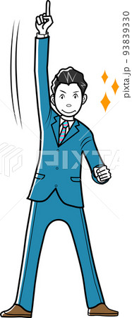 一番ポーズをするビジネスマン 一番ポーズをするビジネスマン 93839330