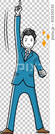 一番ポーズをするビジネスマン 一番ポーズをするビジネスマン 93839330