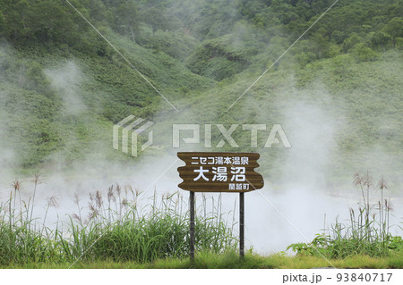 ニセコ湯本温泉の源泉　大湯沼　北海道 93840717